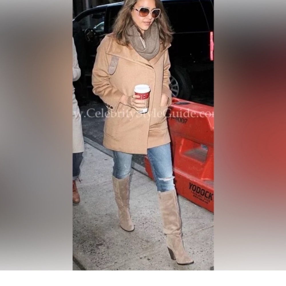 VINCE CAMUTO  Braden Suede Slouch Boots Almond Latte 3" Heel Size 9 - Picture 10 of 13